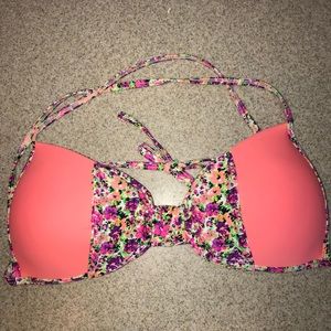 RAD Floral Bikini Top Swimsuit Medium